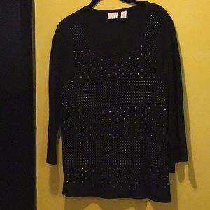Chico’s long sleeve top small crystal rhinestones